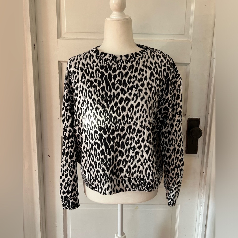 Mango | Black & White Leopard Sweater